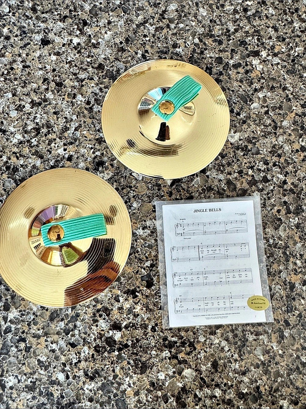 American Girl Molly's Cymbals & a piece of sheet music too
